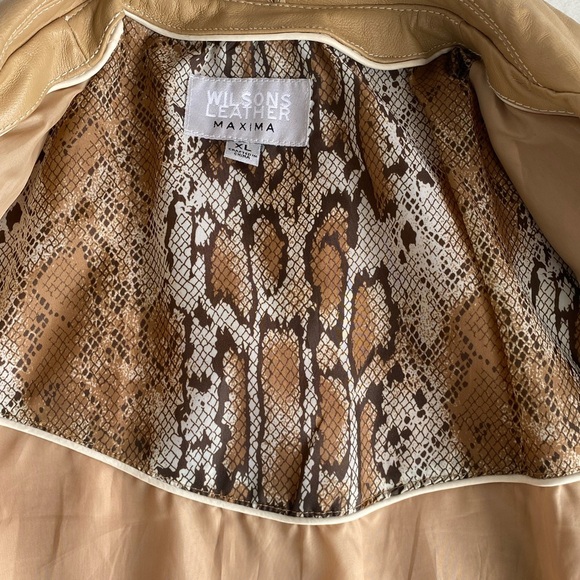 Vintage Y2K Wilson Leather Women's XL Tan‎ Leather Jacket Blazer Western Maxima - Picture 12 of 14